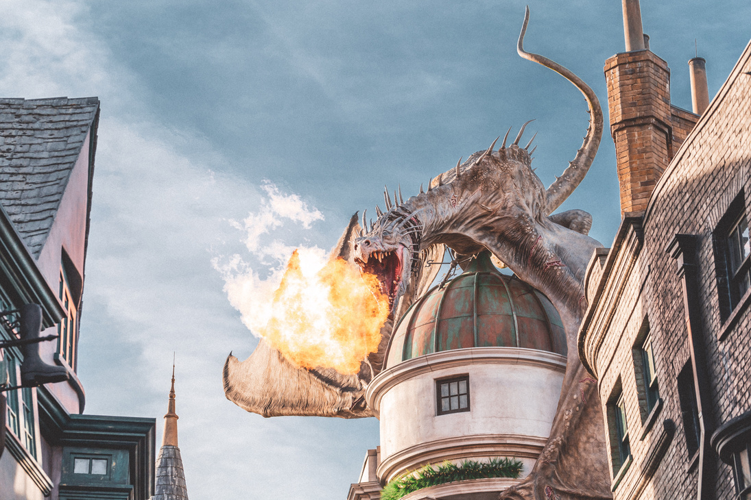 Family travel to theme parks like Universal Studios in Orlando, Florida